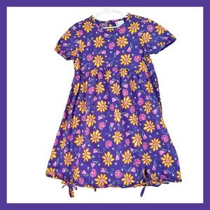 Hanna Andersson Purple Dress w Yellow Flowers